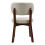 Living And Home 2Pcs Beige Upholstered Dining Chairs, Walnut Rubber Wood Frame Kitchen Side Chairs 5