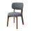 Living And Home 2Pcs Grey Upholstered Dining Chairs, Walnut Rubber Wood Frame Kitchen Side Chairs 2