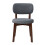 Living And Home 2Pcs Grey Upholstered Dining Chairs, Walnut Rubber Wood Frame Kitchen Side Chairs 3
