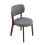 Living And Home 2Pcs Grey Upholstered Dining Chairs, Walnut Rubber Wood Frame Kitchen Side Chairs 4
