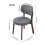 Living And Home 2Pcs Grey Upholstered Dining Chairs, Walnut Rubber Wood Frame Kitchen Side Chairs 6