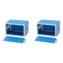 2X Anschlussdose, Blau, Metall, Projektbox, DIY, Elektrisches Gehäuse, Schutzgehäuse, Elektrische Box