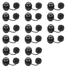 16 Stuks RJ45-Paneelmontagekoppeling, IP68 Afgeschermde Industriële Paneelmontage Ethernet LAN-Doorconnector voor CAT6/CAT5E/CAT5