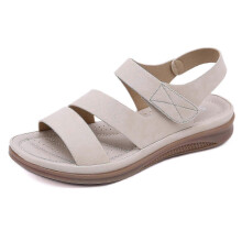 (Apricot, EU 42) Summer Large Size Vintage Wedge Comfortable Women's Sandals