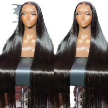Stage Dance Perform Woman Black Long Straight Hair Concert Headwear Fashion Latin America Wig Ball Lady Match Africa Long Hair