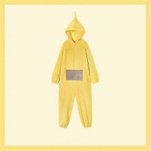 (L, Yellow) Unisex Teletubbies Disi Onesies Lala Cosplay Pajamas Adult Pyjamas Animal Sleepwear Jumpsuit