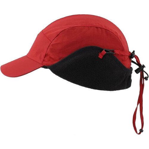 (Red) Outdoor Men's Baseball Cap Waterproof Yetsye Winter Earflap 1