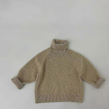 (beige) Milancel 2022 Winter Kids Sweaters Boys Knit Pullover Solid Girls Turtleneck Sweater Kids Knit Wear