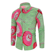 (2XL) Men's Casual Printed Slim Shirt