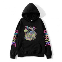 (L, Black) Slipknot 2D Print Hoodie Unisex Casual Versatile Fashion Long Sleeve Sweatshirt