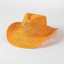 (rose Red) Adult Cowboy Hats Straw Weaving Hat Eye Catching Hollow out Cowgirl Hat Model Show Camping Photography Cowboy Hats ORED
