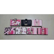 (C) Victoria's Secret Pink Stripe VS Card Holder Coin Purse Multilayer Business Card