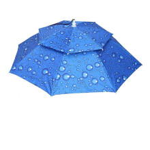 Umbrella Hat Multicolor Foldable Rain Sun Shield for Outdoor Camping And Fishing Women Blue One Size