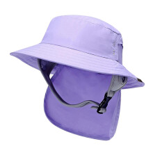 (Purple) 2023 New Lightweight Surf Bucket Hat Big Brim Neck Cover Visor Sun Protection Hat For Cycling Watersports Tourism Surfing Camping