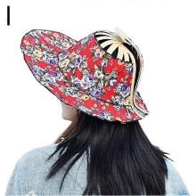 (Style9) Bamboo Fan Foldable Sun Hat Wide Brim for Travel Outdoor Sports Camping