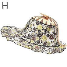 (Style8) Bamboo Fan Foldable Sun Hat Wide Brim for Travel Outdoor Sports Camping