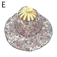 (Style5) Bamboo Fan Foldable Sun Hat Wide Brim for Travel Outdoor Sports Camping