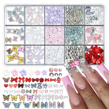 Nageldekorationsset mit Schmetterlingsschleifen, perfekt für-06