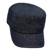Lightweight Washed Cotton Cap Blue Cabbie Hat Pre Curved-Blue