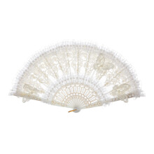 Witte kanten vouwventilator Bruiloft decoratieve-3942