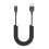 Coiled USB Type C Fast Charge Data Cable Stretchable Up-Black 1