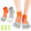 Adjustable Toe Separator Socks - Bunion Corrector & Toe Alignment Grey+Orange 4