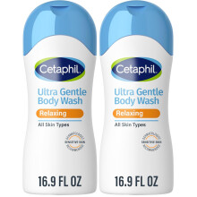Cetaphil Ultra Gentle Refreshing Body Wash, For Dry to Normal, Sensitive Skin, with Aloe Vera, Calendula, Vitamin B5, 16.9oz (Pack of 2)