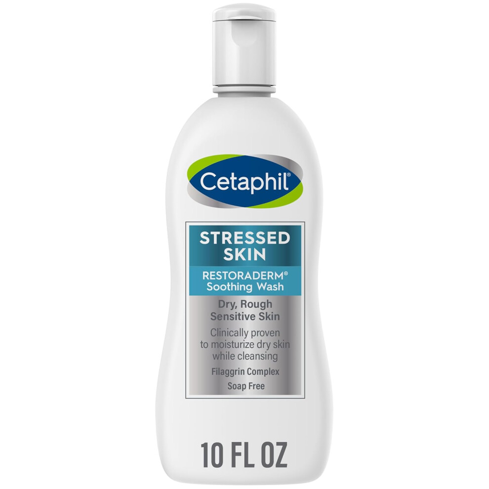 Photos - Shower Gel Cetaphil RESTORADERM Soothing Wash, 10 fl oz, Soothes Dry, Stressed Skin, Hypoallergenic, Soap & Paraben Free, National Ecze 