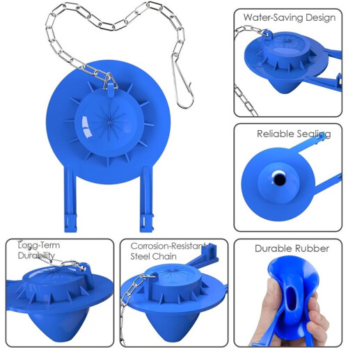 2-Pack Universellt 5 cm Toalettklaffsbyteskit - Rostfri Kedja 2