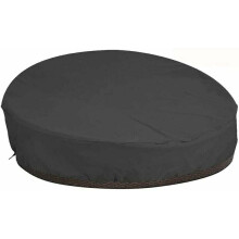 Housse ronde impermĂ©able pour lit de jour de terrasse, protection tous temps contre les UV, housse extĂ©rieure robuste noire, 228 x 83 cm, facile Ă