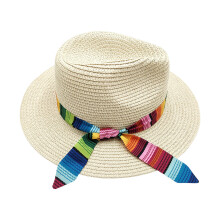 Fashionable Wide Brims Sun Hat Breathable Paper Straw-Beige M