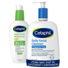Cetaphil Face Wash, Fragrance Free Daily Facial Cleanser for Sensitive Skin 16 oz + Cetaphil Face Moisturizer with SPF 35, Face Lotion 3 Fl Oz
