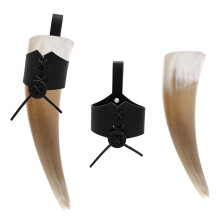 (A) Medieval Viking Hunter Dress Up Accessories Bull Horn Leather Case Retro Sword Sheath Halloween Cosplay Costume Props