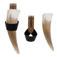 (C) Medieval Viking Hunter Dress Up Accessories Bull Horn Leather Case Retro Sword Sheath Halloween Cosplay Costume Props