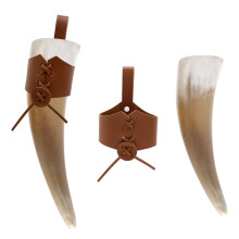 (B) Medieval Viking Hunter Dress Up Accessories Bull Horn Leather Case Retro Sword Sheath Halloween Cosplay Costume Props