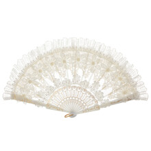 Stilvoller Spitzen-Handfächer, Hochzeitsfächer für Braut,-3943