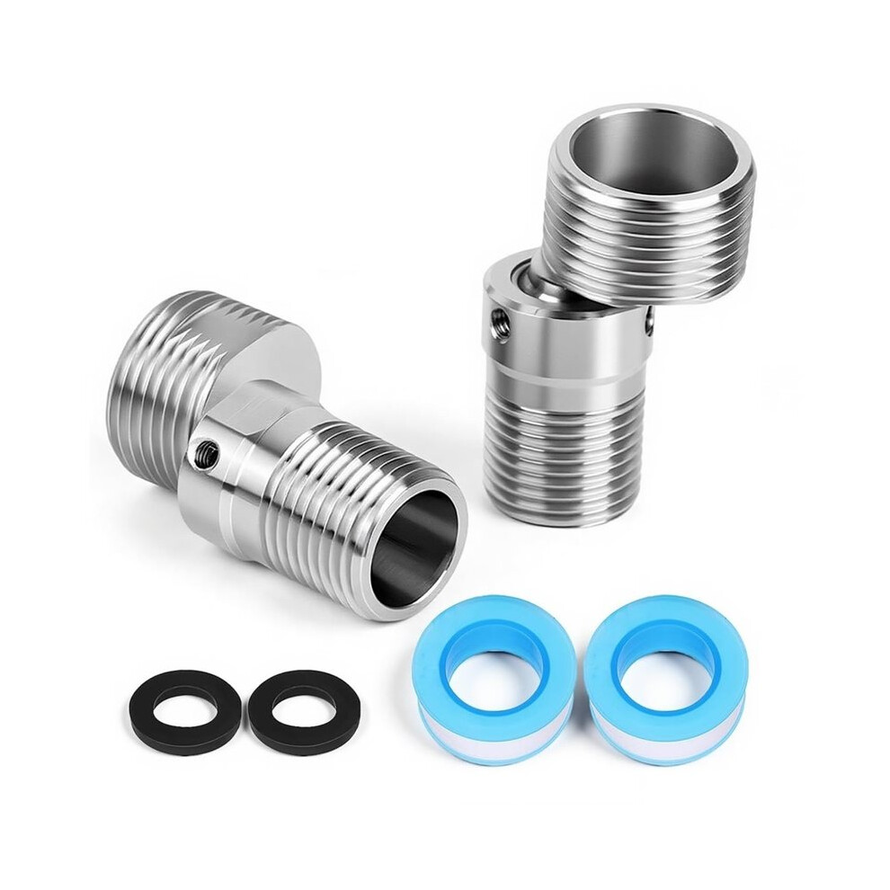 2Pcs Angled Curved Foot Angle Adjustment 360 Wall Rotatable Faucet Mounted Eccentric Shower Corner Screws Adapter 6031323047087