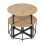Living And Home 5 Piece Round Oak Wood Grain Dining Set with 4 Sector Space Saving Stools 1