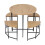 Living And Home 5 Piece Round Oak Wood Grain Dining Set with 4 Sector Space Saving Stools 2