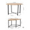 Living And Home 5 Piece Round Oak Wood Grain Dining Set with 4 Sector Space Saving Stools 6