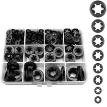 500PCS Internal Tooth Star Lock Washers, M2.5 M3 M4 M5 M6 M8 M10 M12 Push Nuts Assortment,Fasteners Assortment Kit