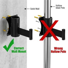 Wall Mounted Retractable Belt Barrier, 2 Pack Crowd Control Wall Barrier with 16.4 Ft Belt for Retail Stores