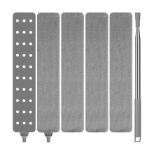 Extendable Dust Cleaning Artifact Flat Dust Cleaner with Stainless Steel Telescopic Rod and 4 Washable Cloths