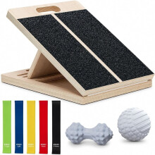 Slant Board for Calf-Stretching - Adjustable Wooden Incline Wedge for Squats and Balance, Portable Calf Stretcher