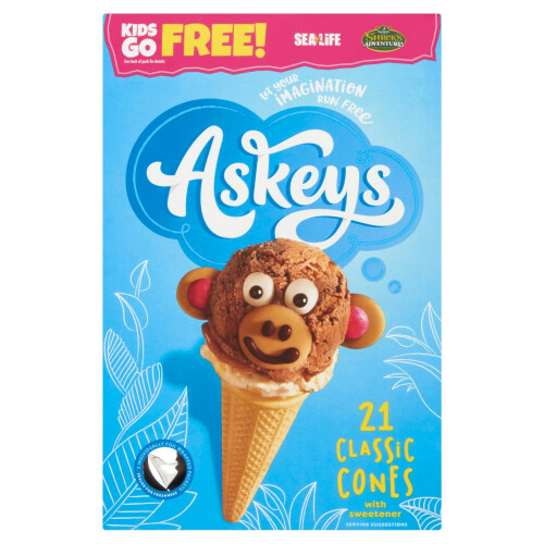 Askeys Ice Cream Cones, 21 each