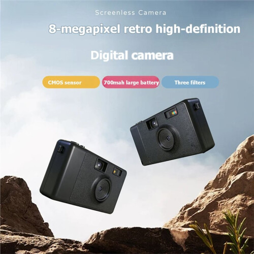 Câmera Digital Retro de 8MP com Tela de 2,4 Polegadas, 3 Filtros de Modo, Câmera Portátil com Flash Embutido para Camping Ao Ar Livre 2