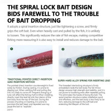 Conjunto de Peso de Inserção para Isca Espiral, 10 Peças de Acessórios de Pesca Antiderrapantes de Liga para Iscas Macias
