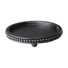Wooden Decorative Tray, Circular Coffee Table Tray Decorative Bead Tray, Kitchen Counter Restaurant Decoration