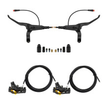 4-Piston Hydraulic Disc Brake Set Electric Scooter Front Right 140cm & Rear Right 220cm MTB E-Bike Brake Kit