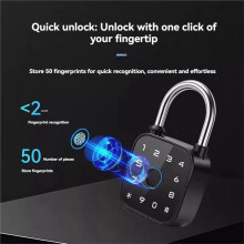 Tuya APP Fingerabdruck Passwort Vorhängeschloss Wasserdicht Biometrisches Elektrisches Schloss für Schließfächer Gepäck